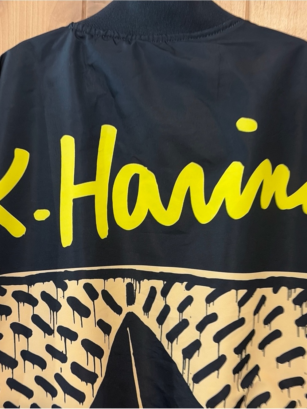 Members Only Unisex Black Keith Haring Graphic Bomber Jacket Medium - Picture 7 of 10